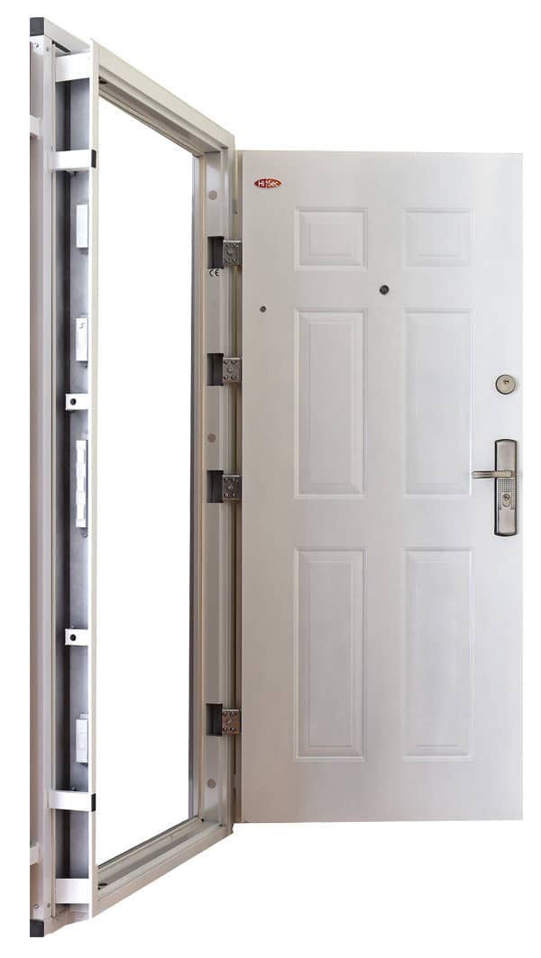 Fehér acél HiSec biztonsági bejárati ajtó » HiSec Biztonsági ajtó