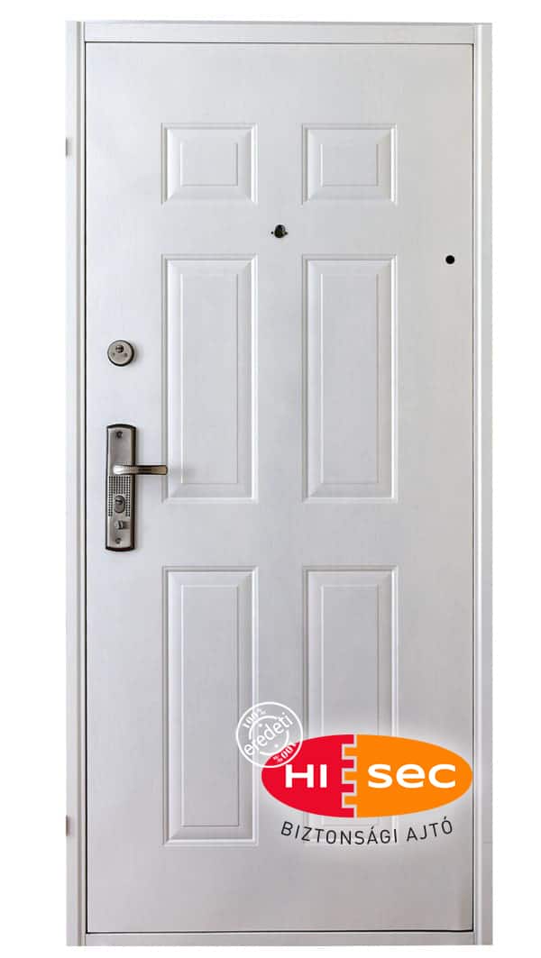 Fehér acél HiSec biztonsági bejárati ajtó » HiSec Biztonsági ajtó
