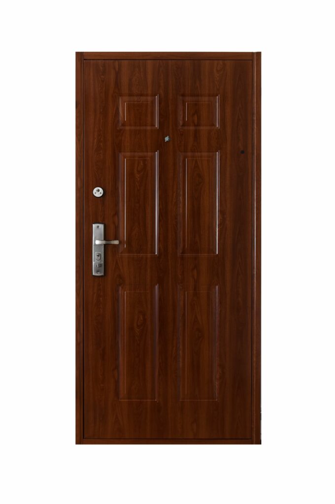 Aranytölgy színű HiSec acél biztonsági bejárati ajtó