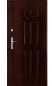 Sötétmogyoró színű HiSec acél biztonsági ajtó