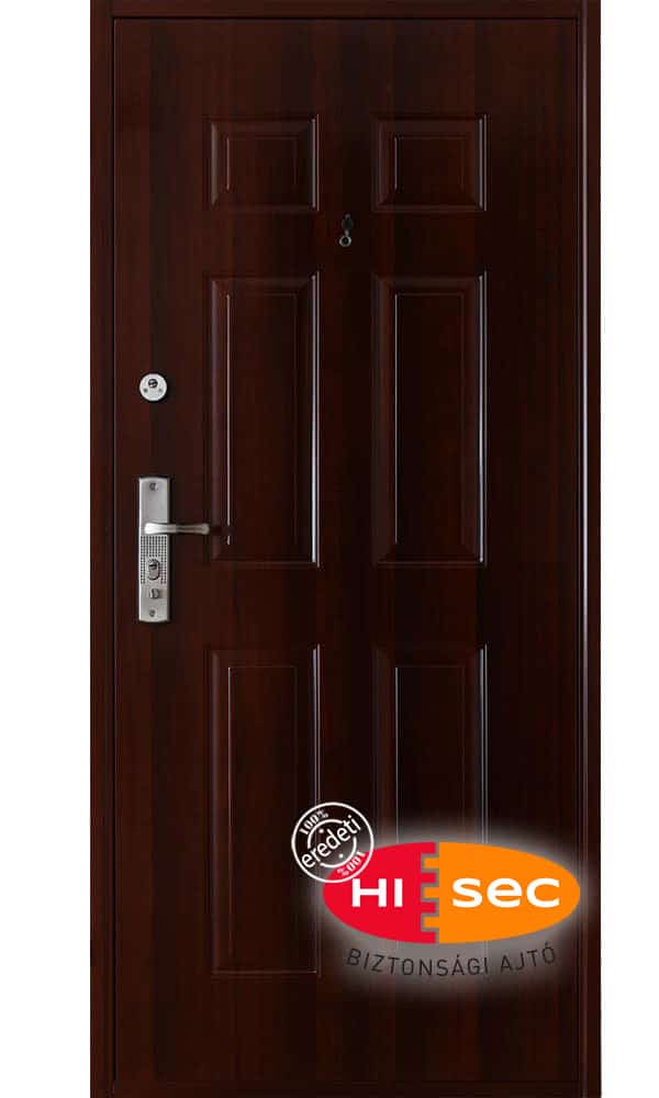 Sötétmogyoró színű HiSec acél biztonsági ajtó » HiSec Biztonsági ajtó