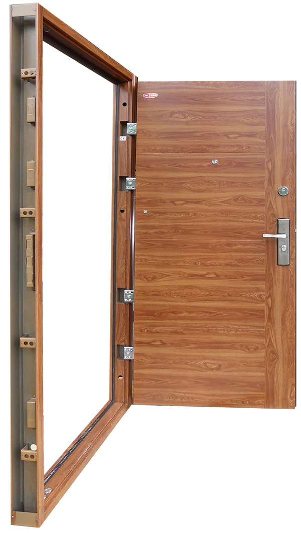 biztonsági acél bejárati ajtó veszprém Aranytölgy modern selyemfényű acél hisec biztonsági bejárati ajtó