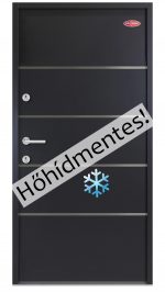 Antracit kültéri acél HiSec bejárati ajtó - dekorcsíkokkal