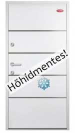 Kültéri acél HiSec bejárati ajtó Fehér színben - dekorcsíkokkal