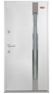 Fehér Üvegbetétes - Kültéri acél HiSec bejárati ajtó