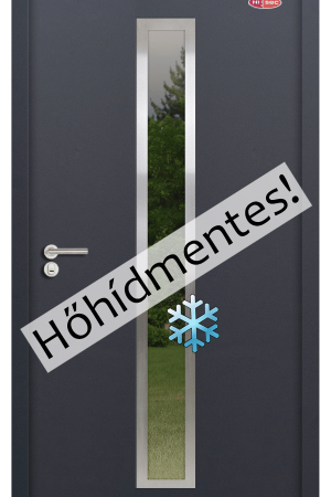 Antracit színű Prémium-68 acél HiSec Üvegbetétes - Kültéri bejárati ajtó