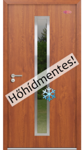 Prémium-68 Aranytölgy üvegbetétes acél - HiSec Kültéri bejárati ajtó