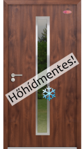 Dió színű Prémium-68 üvegbetétes acél - HiSec® Kültéri bejárati ajtó