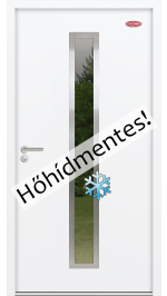 Prémium-68 Fehér Üvegbetétes - Kültéri acél HiSec bejárati ajtó