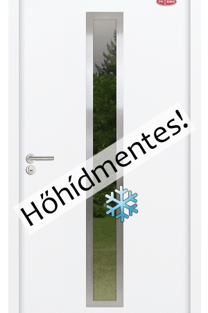 Prémium-68 Fehér Üvegbetétes - Kültéri acél HiSec bejárati ajtó