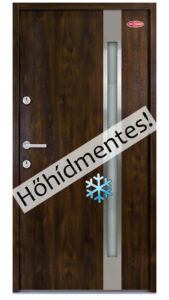 Dió színű üvegbetétes acél - HiSec® Kültéri bejárati ajtó