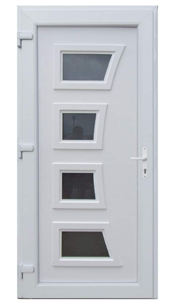 Parla - 5 kamrás kültéri műanyag bejárati ajtó négy ablakkal